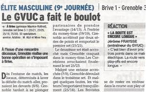 Elite M: 05/12/16: Article Le Dauphiné Libéré