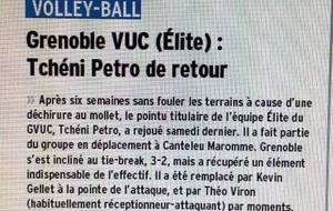 Elite M : Article Dauphiné Libéré 03/12/15