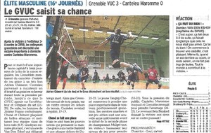 Elite M : Article Dauphiné Libéré 07/03/16 par Hugo VITTOZ