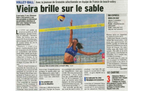 Clémence VIEIRA: Article Dauphiné Libéré 11/01/18