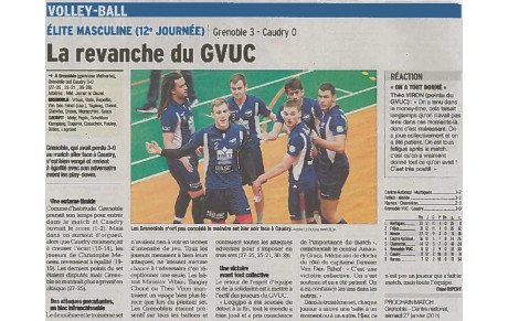 ELITE M : Article Le Dauphiné du 22/01